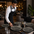Plates 254mm Black Vitrified Ceramic for Dining (Pack of 12)