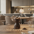 Wood Dark Brown Pepper Mill 4in for Home & Kitchen