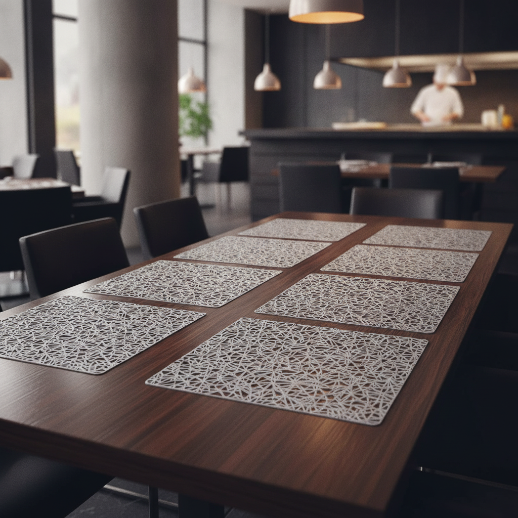 Silicone Silver Placemat 305x406mm for Dining Tables (Pack of 12)
