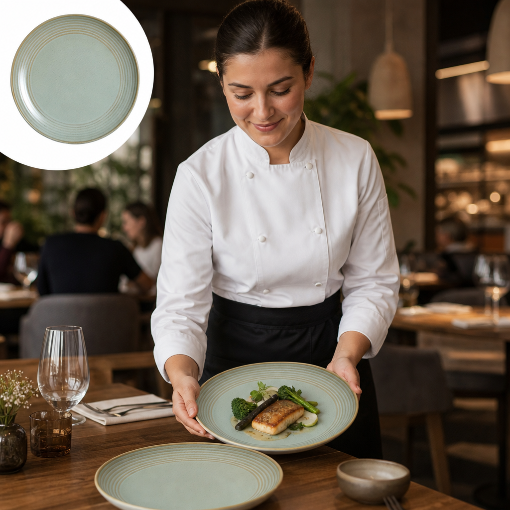 Coupe Plates 270mm Vitrified Stoneware for Dining (Pack of 12)
