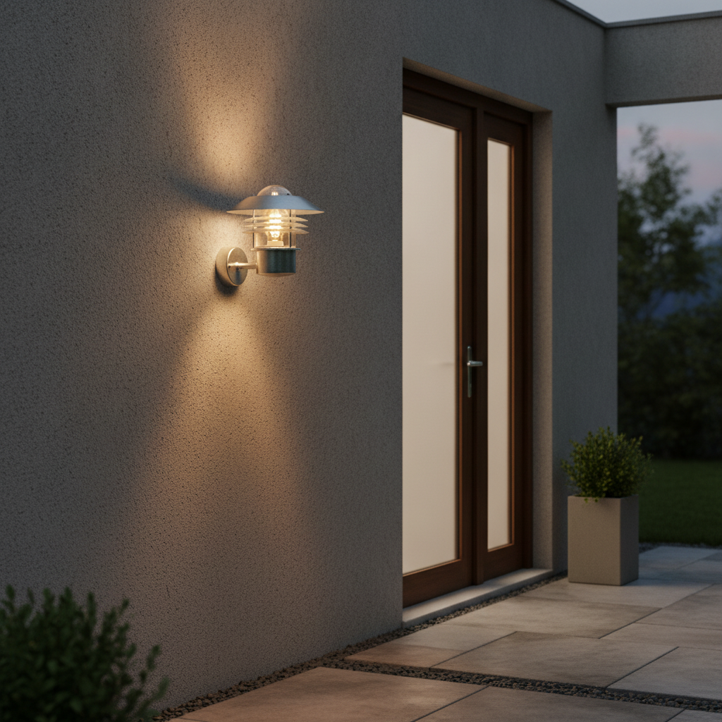 Steel Outdoor Wall Light for Patios & Entrances