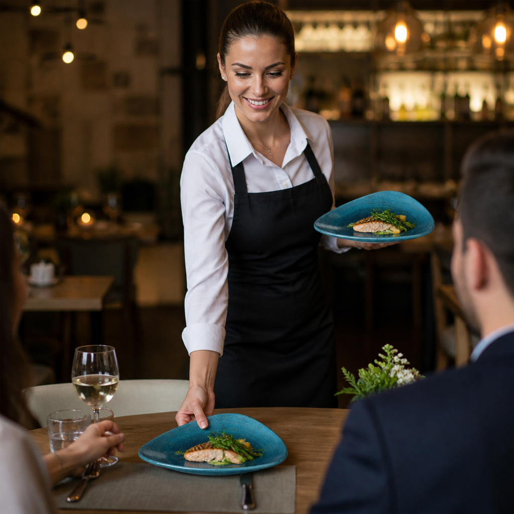 Triangle Plates 229mm Teal Vitrified Porcelain for Restaurants & Cafés (Pack of 12)