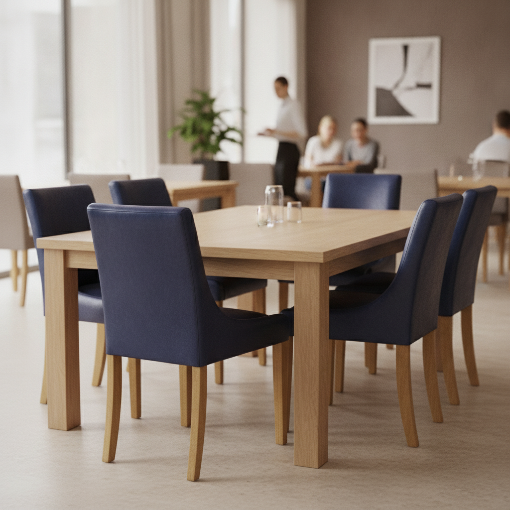 Rubber Wood Bath Dining Chair 870x460mm for Restaurants & Cafés (Pack of 6)