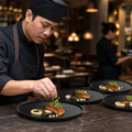 Round Plates 210mm Black Melamine for Buffet Presentations (Pack of 12)
