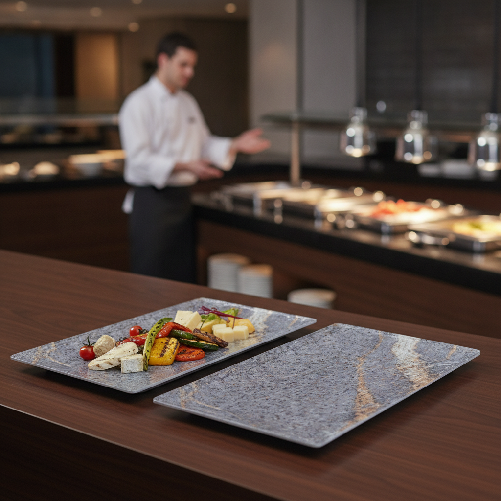 Melamine Rectangular Trays GN 1/3 for Buffet Presentations (Pack of 2)
