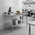 304 Stainless Steel Wall Table with Upstand 600mm for Food Preparation