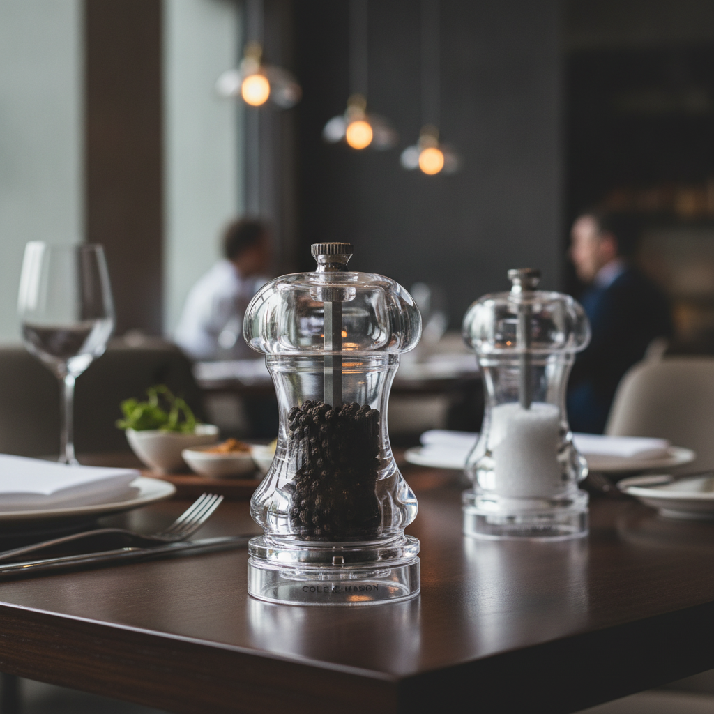 Acrylic Pepper Mill 4.5in for Dining Tables