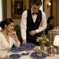 Victorian Print Tea Plates Porcelain for Elegant Dining (Pack of 6)