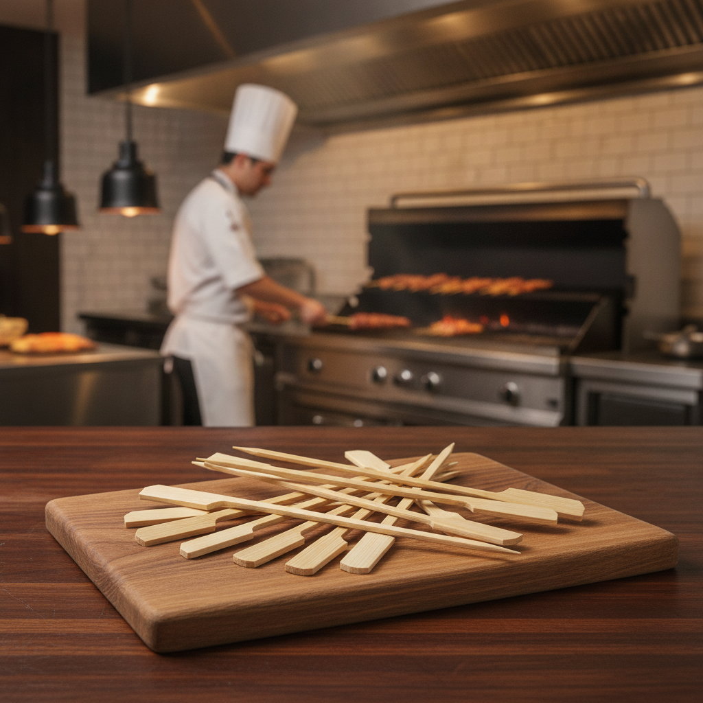 Bamboo Paddle Skewers 180mm for Barbecues & Buffets (Pack of 100)