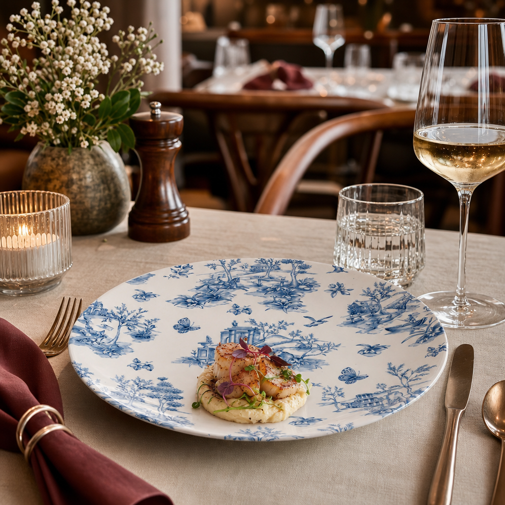 Toile Deep Coupe Plates 255mm Porcelain for Premium Dining (Pack of 12)