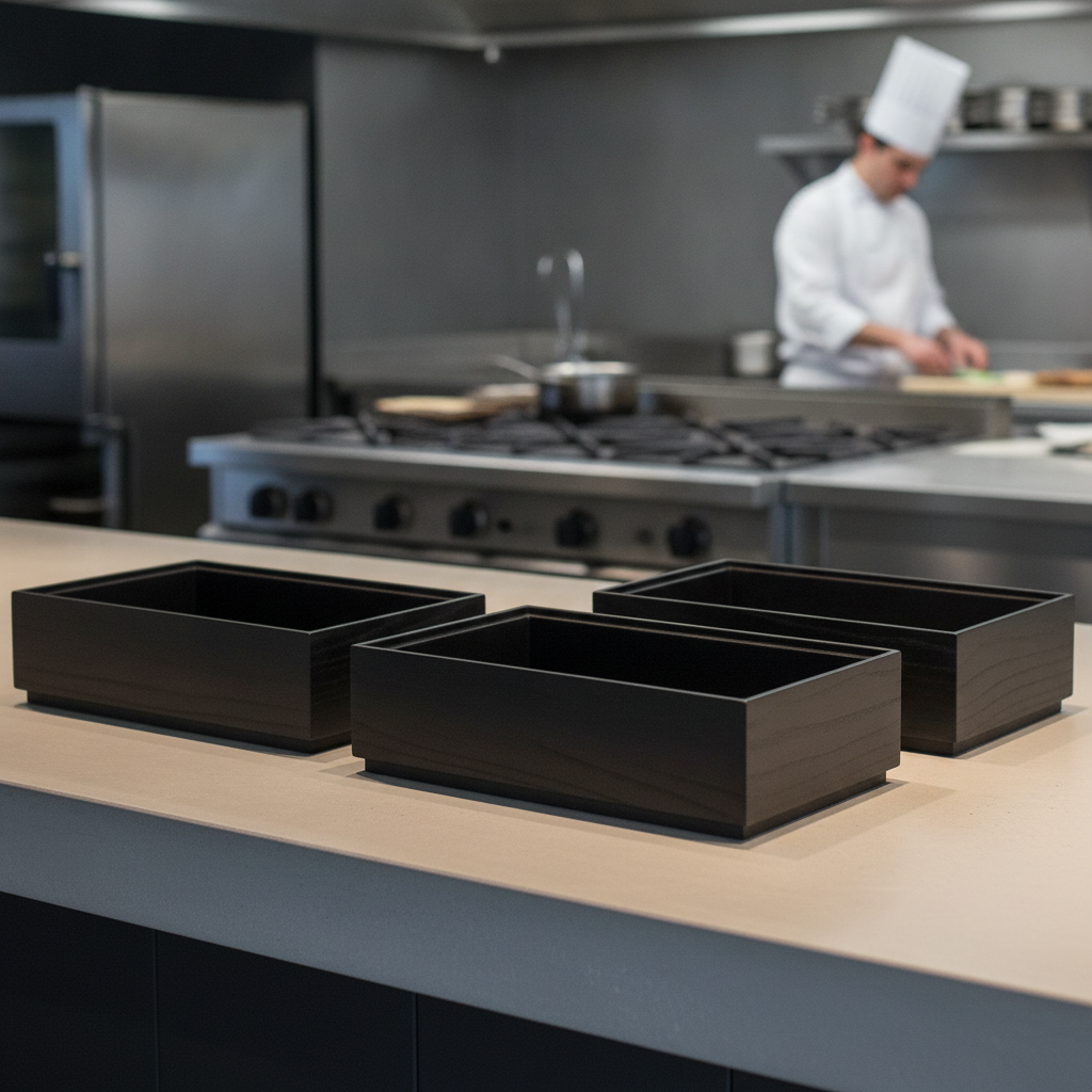 Black Oak Wooden Box GN 1/3 for Catering Presentations