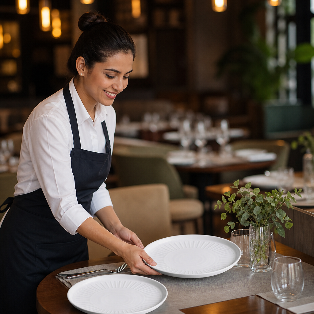 Walled Plates 260mm Vitrified Ceramic for Dining (Pack of 6)