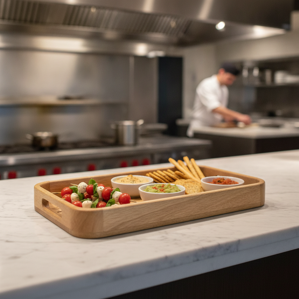 Mango Wood Deep Sided Rectangular Tray 430x230mm for Serving