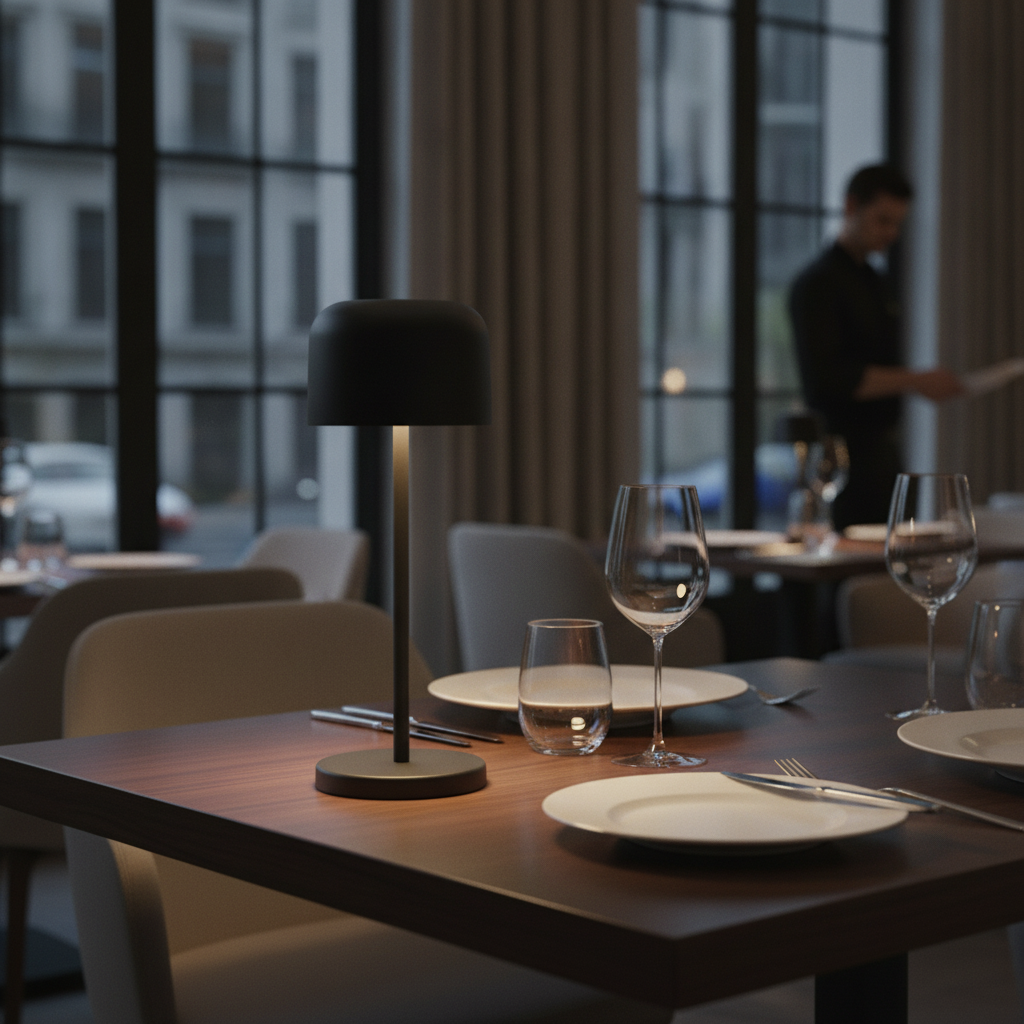 Aluminium Black Table Lamp 200mm for Indoor & Outdoor Use