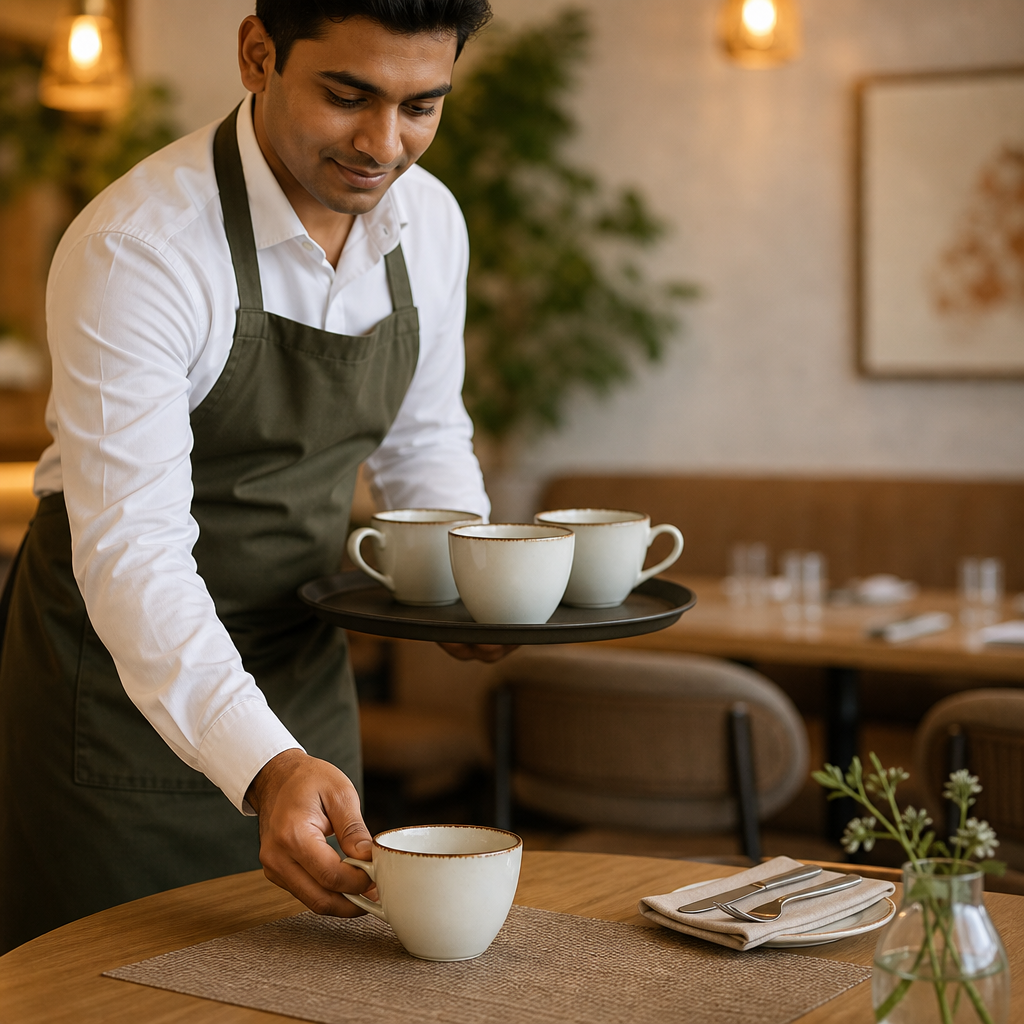 Alumina Cups 350ml Brown Vitrified Ceramic for Cafés (Pack of 24)