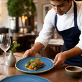 Blue Walled Plates 210mm Brown Vitrified Ceramic for Casual or Special Occasion Dining (Pack of 6)