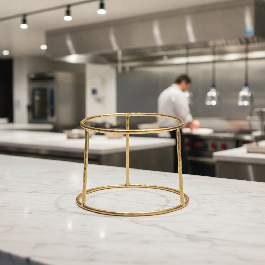 Stainless Steel Seafood Tower Stand in Gold 195mm for Catering Events