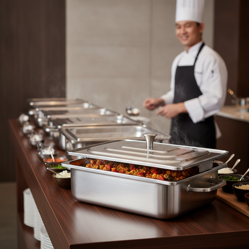 Brushed Stainless Steel Rectangle Chafer 3.8L for Buffets