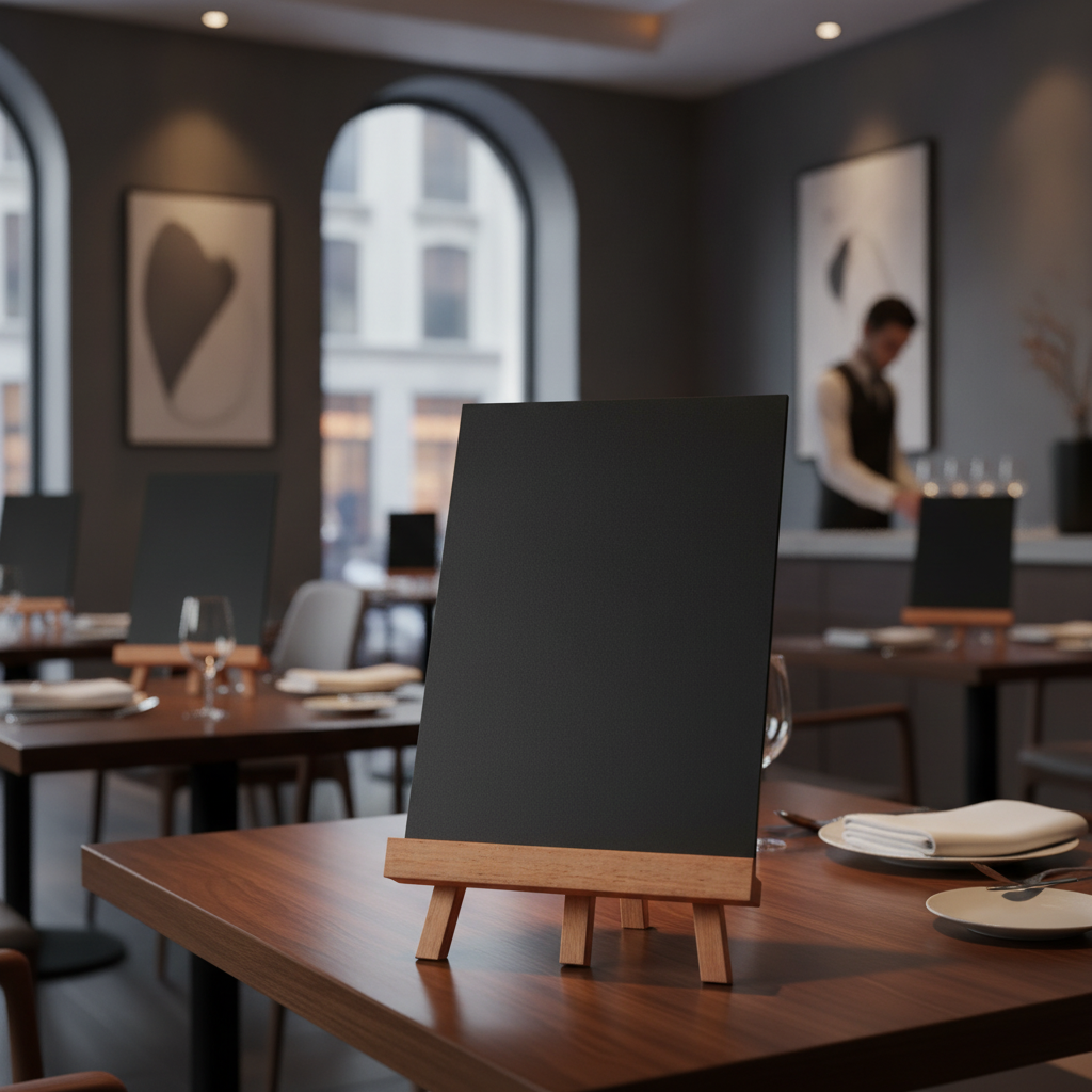 Wood & Plastic Tabletop Easel for Menus and Messages