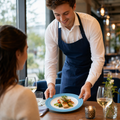 Slimline Plates 230mm Blue Porcelain for Cafés & Restaurants (Pack of 24)