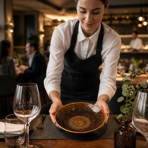 Bowls 203mm Amber Porcelain for Dining (Pack of 12)
