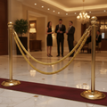 Gold Twisted Barrier Rope 1.5m with Brass Ends for Hospitality Venues