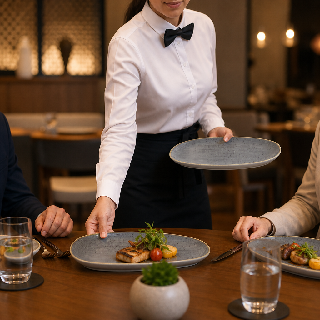 Oval Plates Grey Vitrified Ceramic for Dining Services (Pack of 12)