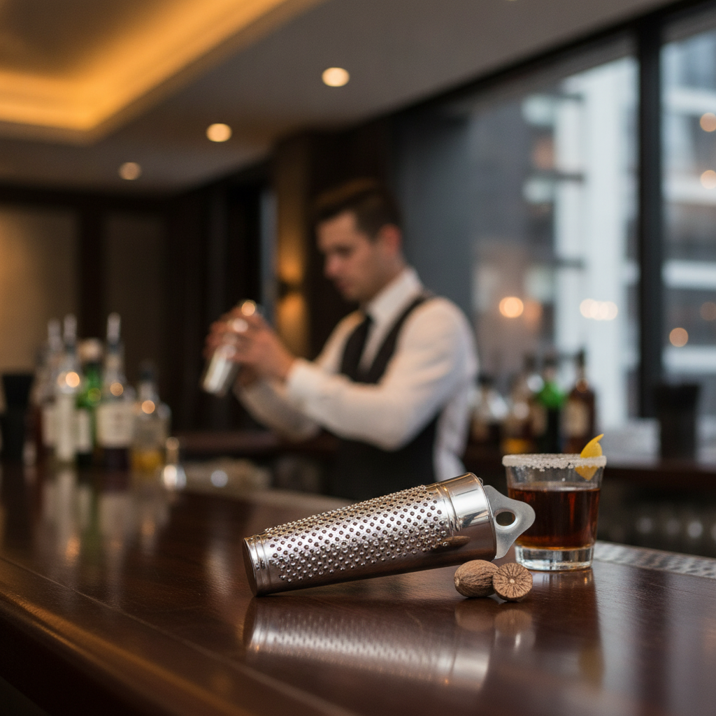 Stainless Steel Nutmeg Grater 138mm for Cocktail Garnishing