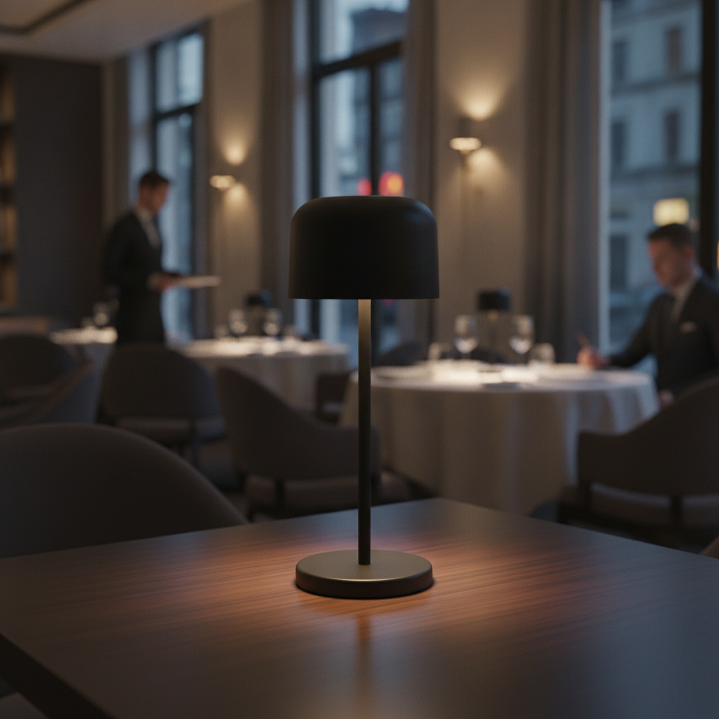 Aluminium Black Table Lamp 200mm for Indoor & Outdoor Use