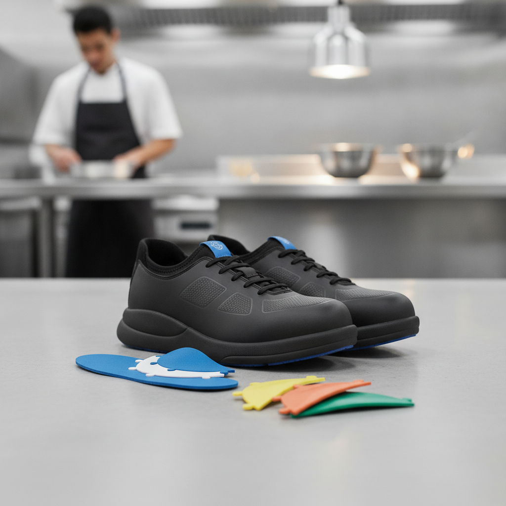 Microfibre Safety Toe Trainers Black for Work Environments