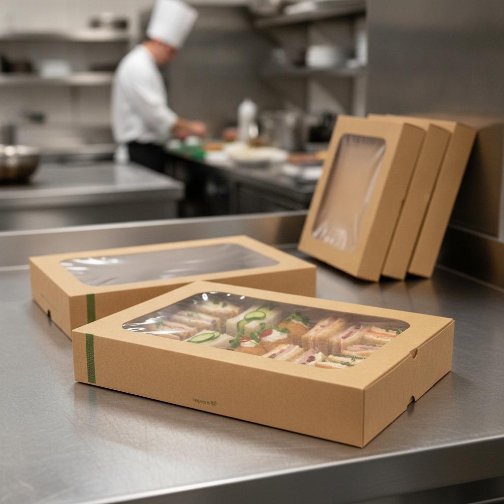 PLA Large Sandwich Platters with Lid for Catering Events (Pack of 25)