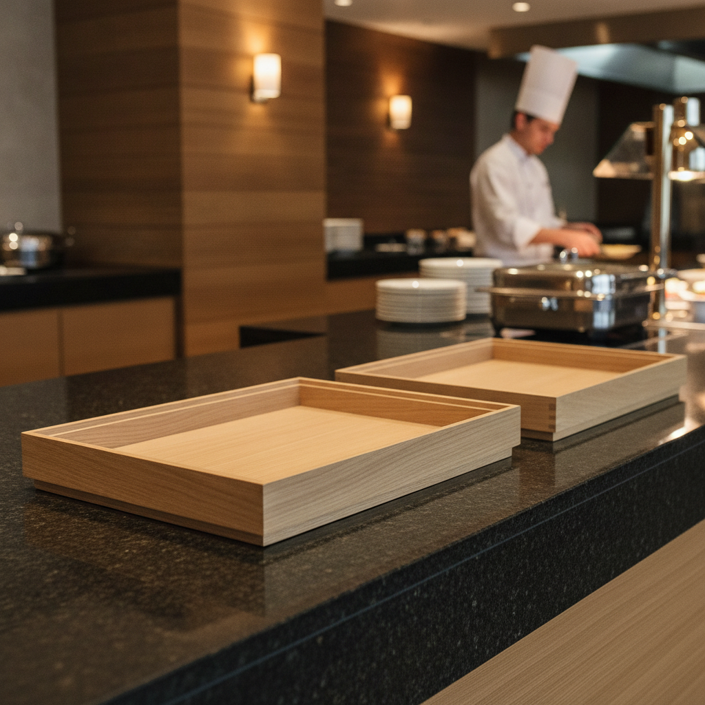 Oak Wooden Box GN 1/2 for Buffet Stations