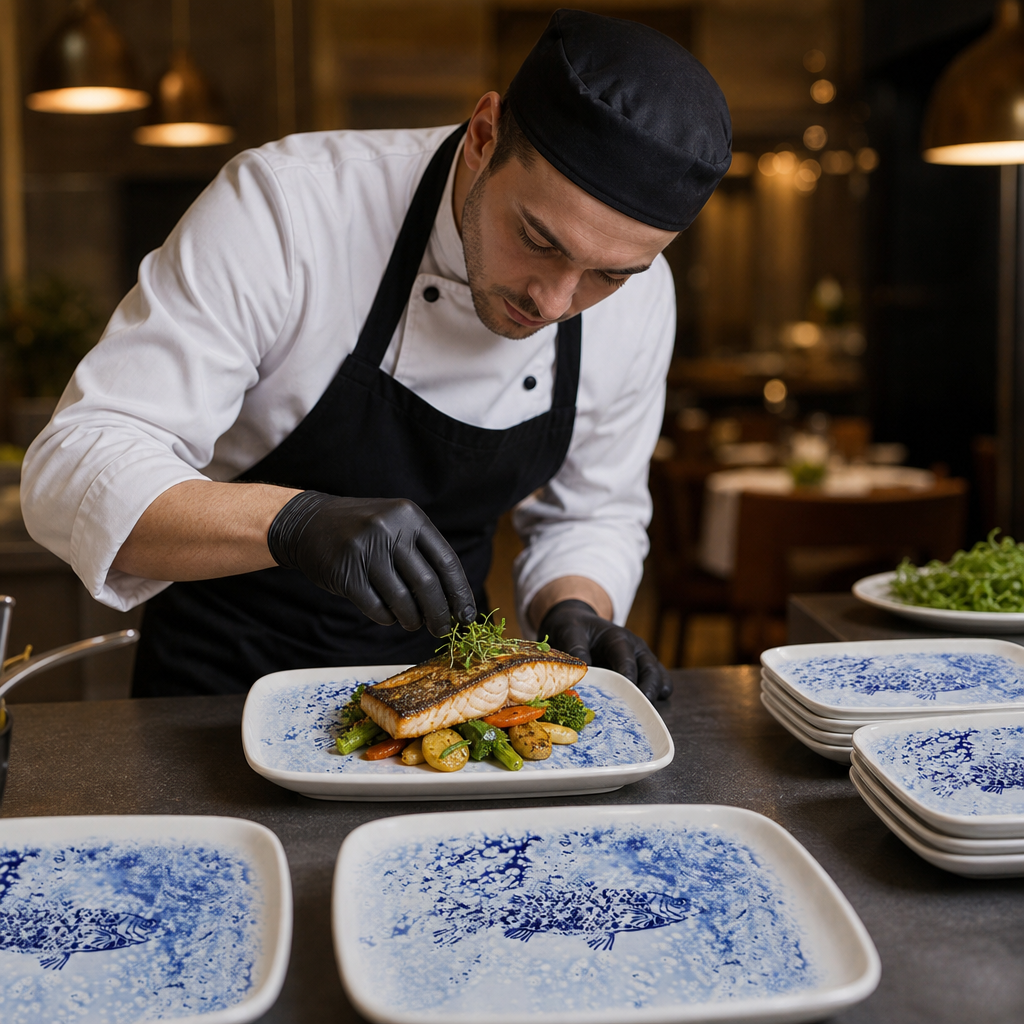 Deep Trays 260x180mm Blue Vitrified Ceramic for Hospitality (Pack of 6)