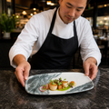 Oblong Chef's Plates x 305 178mm Black Vitrified Ceramic for Modern Hospitality (Pack of 6)