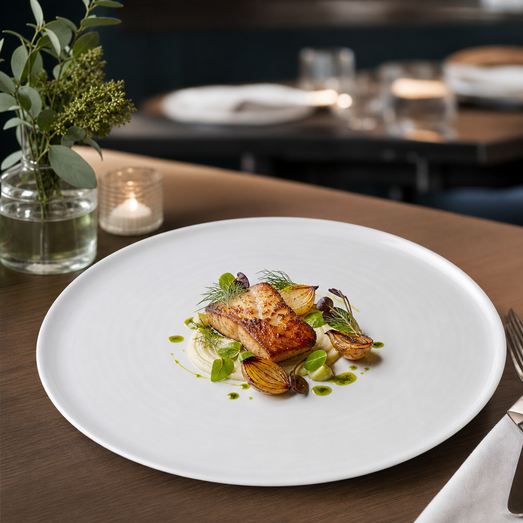 Organic Flat Plates 318mm for Professional Kitchens (Pack of 6)