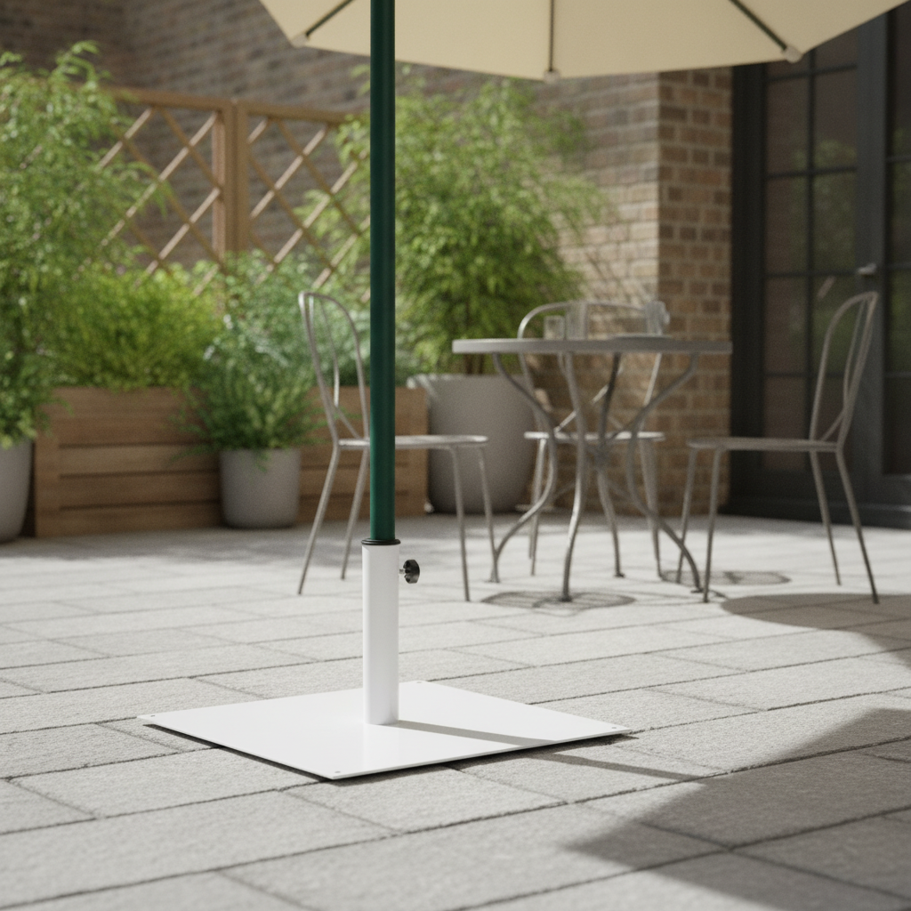 Powder Coated Steel Flat Metal Parasol Base 18kg for Outdoor Use