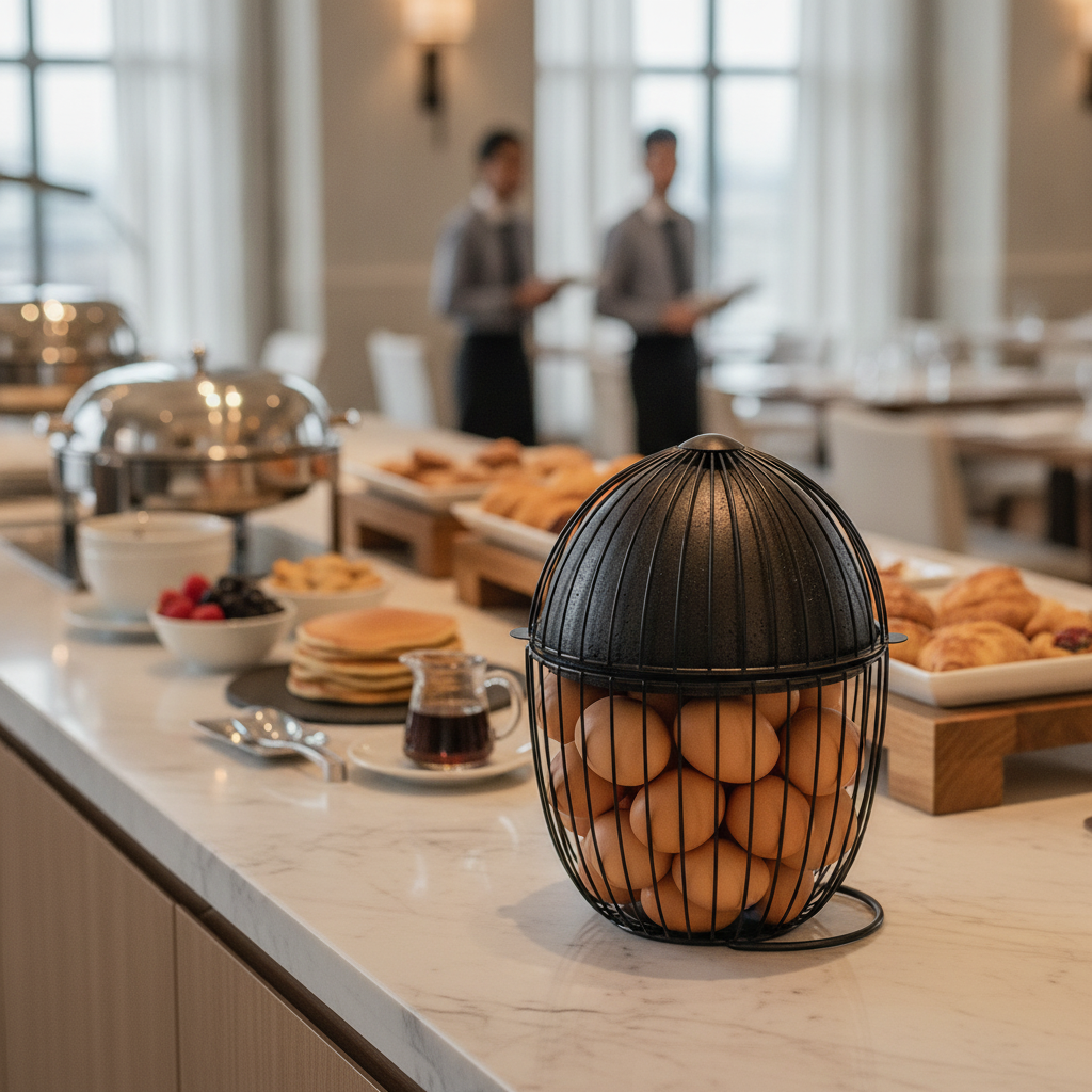 Powder Coated Steel Egg Basket 310mm for Breakfast Buffets