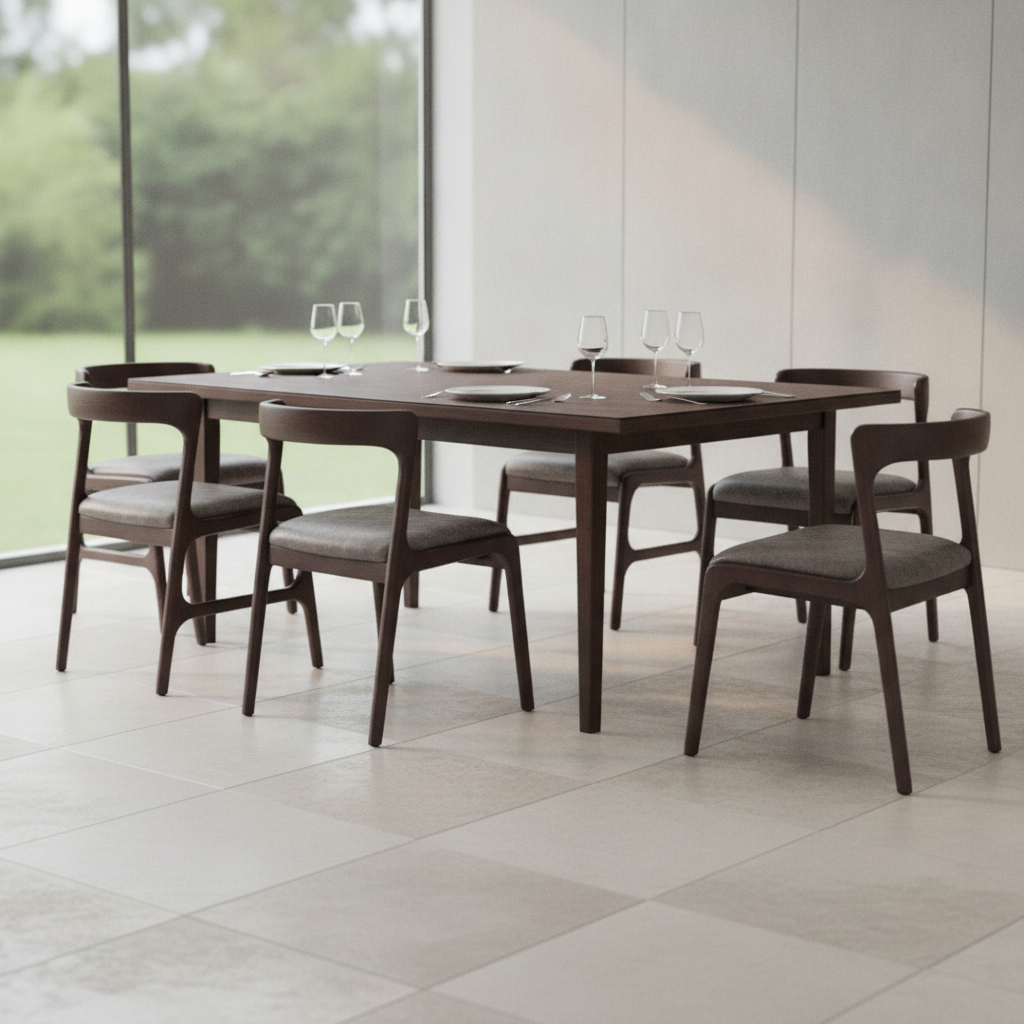 Rubber Wood Dining Chairs 760x480mm for Elegant Seating Areas (Pack of 6)