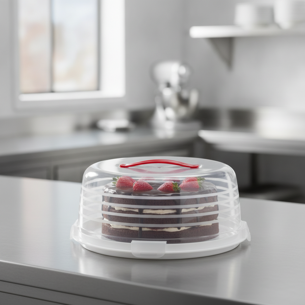 Plastic Round Cake Box 350mm for Mobile Catering