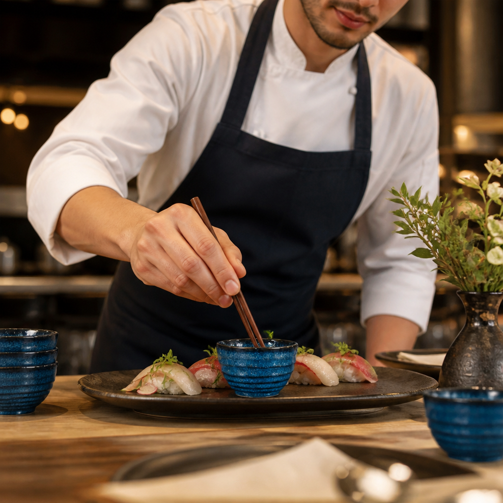 Ripple Dip Pots 114ml Blue Porcelain for Event Dining (Pack of 12)