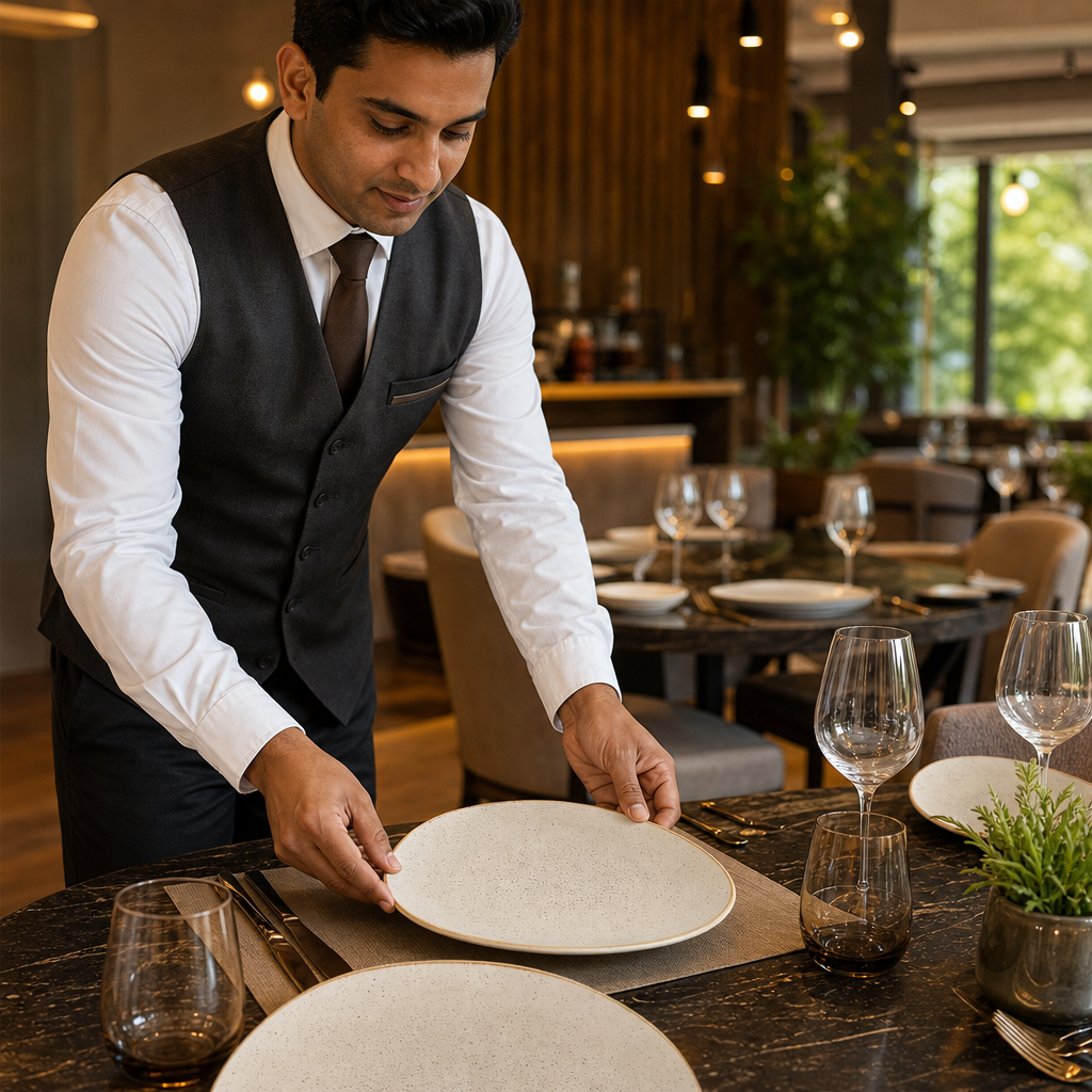 Triangular Plates 265mm Cream Vitrified Ceramic for Elegant Table Settings (Pack of 12)