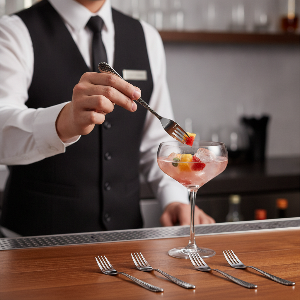 18/10 Stainless Steel Cocktail Forks for Bar Service (Pack of 12)