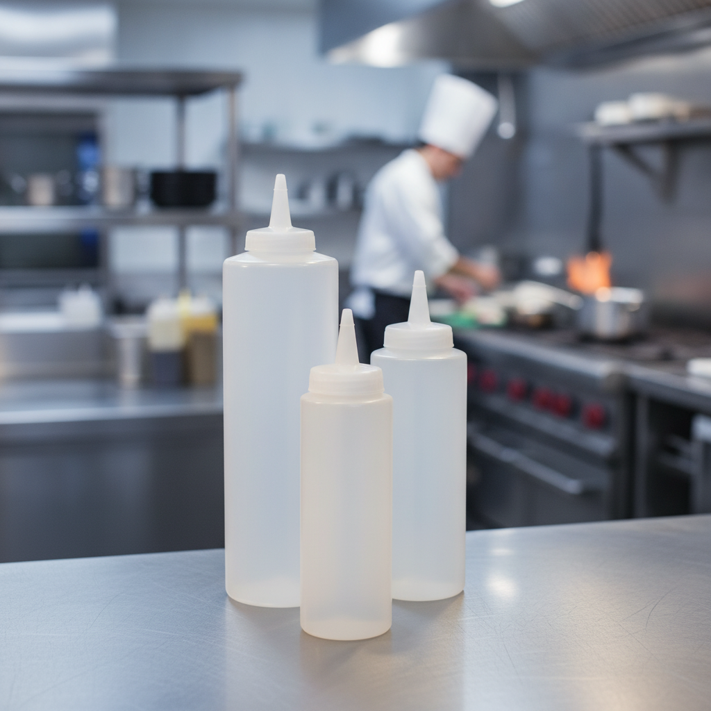 Clear Plastic Squeeze Sauce Bottle 12oz for Food Service