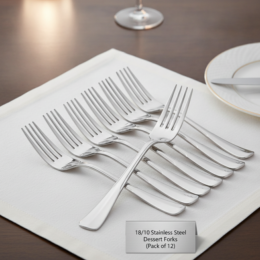 18/10 Stainless Steel Dessert Forks for Elegant Dining (Pack of 12)