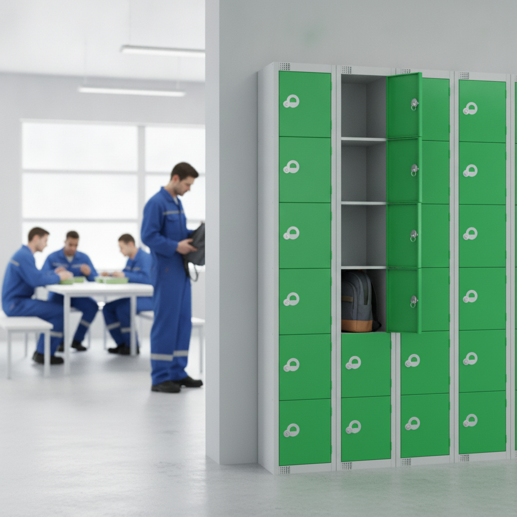 Powder Coated Steel Green Lockers 300mm Deep for Secure Storage