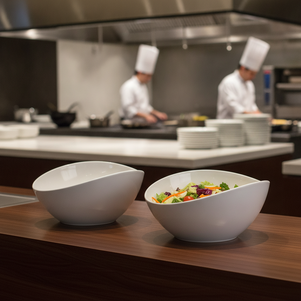 Melamine Tilted Buffet Bowls 3.5L for Catering & Hospitality (Pack of 2)