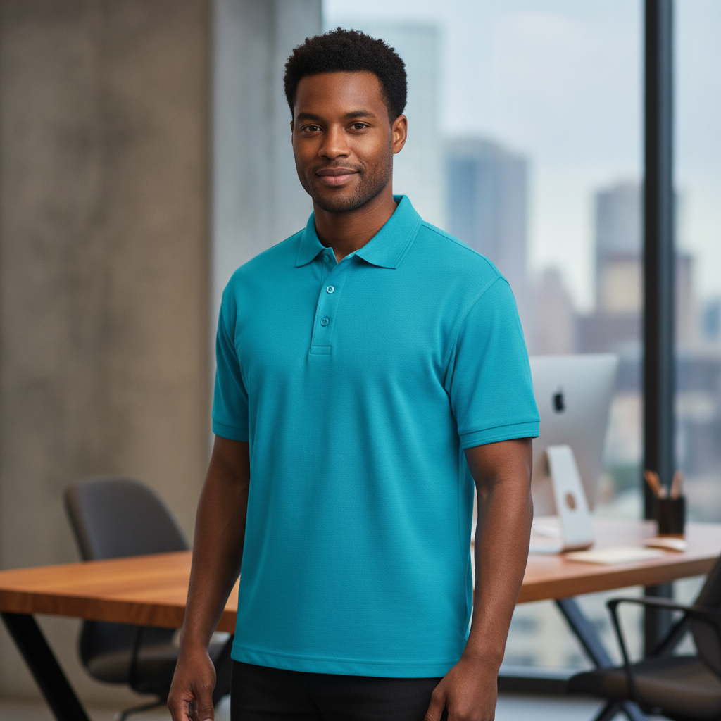 Polycotton Aqua Polo Shirt XL for Corporate Wear