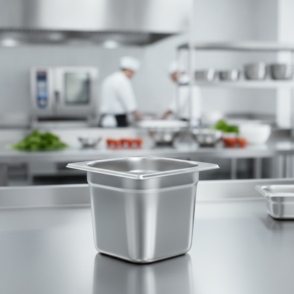 201 Stainless Steel 1/6 Gastronorm Tray 150mm for Commercial Kitchens