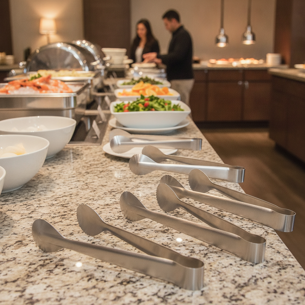 18/10 Stainless Steel Ice Tongs 190mm for Buffet Presentation (Pack of 10)