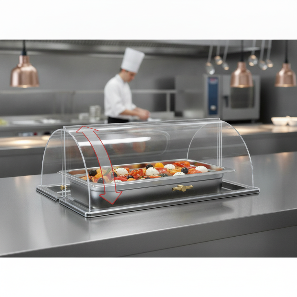 Clear Plastic Roll Top Cover 1/1GN for Food Display